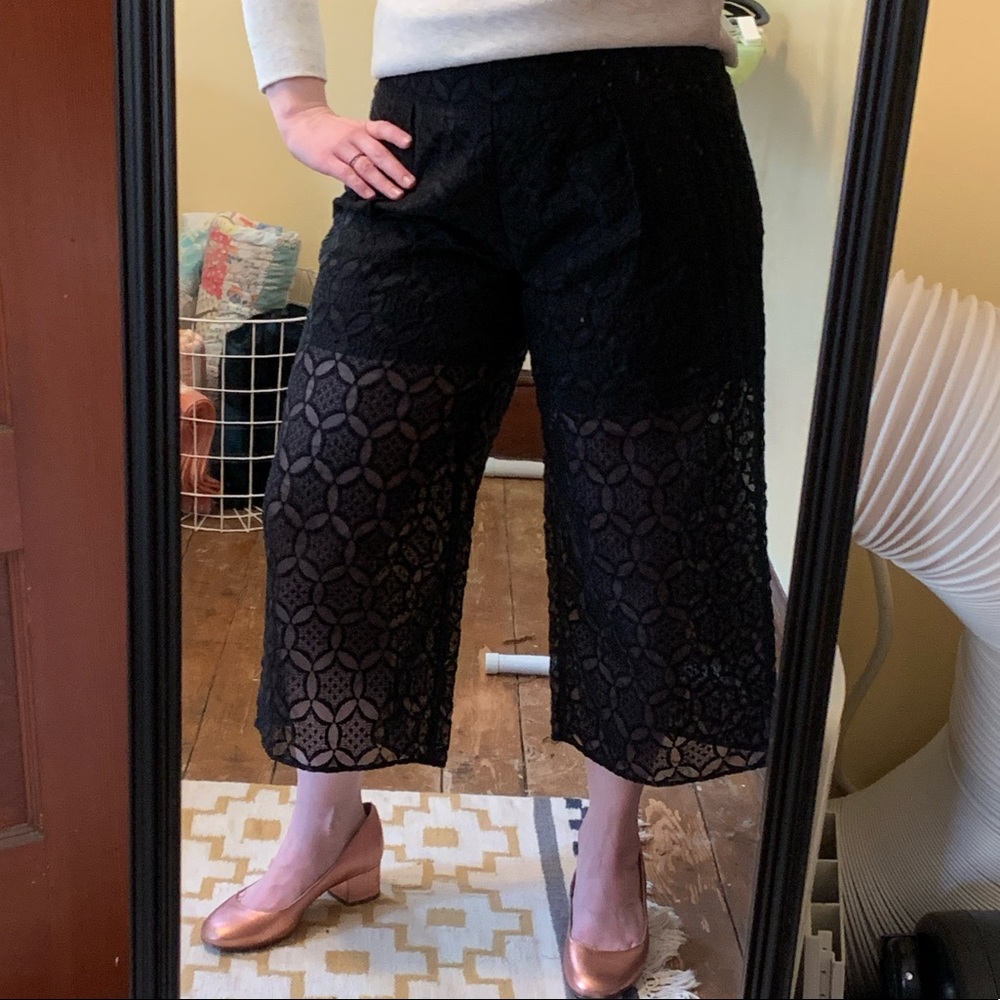 Banana Republic Embroidered Wide Leg Pants
